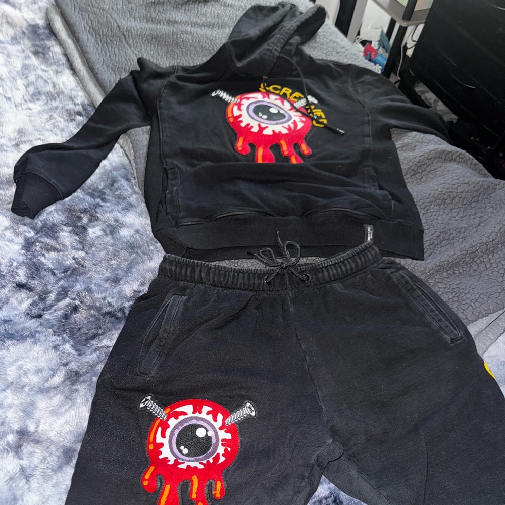 Bleeding Eye Unisex Hooded Sweatsuit #Pocket-design